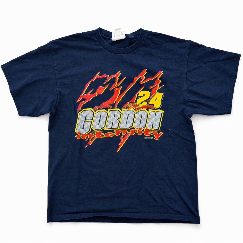 Vintage 1999 Jeff Gordon NASCAR Schedule Tee L Chase Authentics